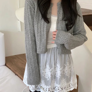 Cable Knit Round Cardigan