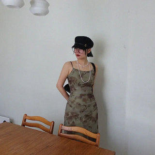 Oriental floral long dress