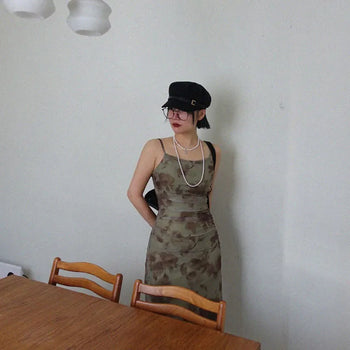 Oriental floral long dress