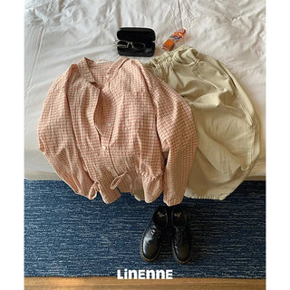 nonie check string shirt