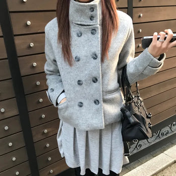 HIGH NECK DOUBLE SHORT CT High-neck Double Short Coat