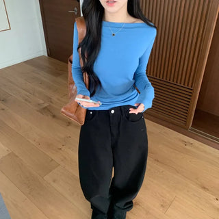[Pretty Colors] Melrose Boat Neck Long Sleeve Tee