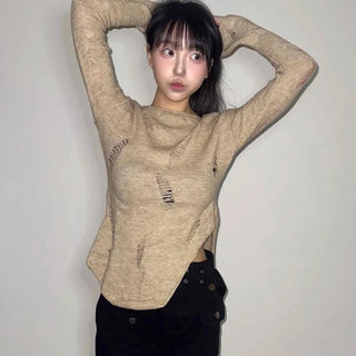 Vintage Damaged Lovely Crop Round Knit