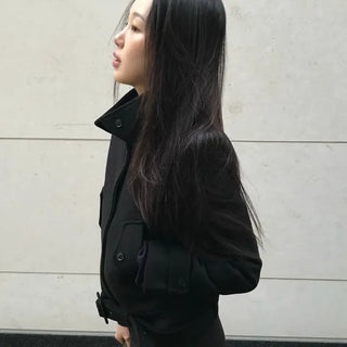 belted short coat slim fit belted jacket