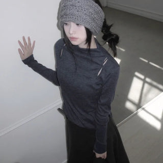 Dibat Slit Half-Neck Turtleneck T-Shirt