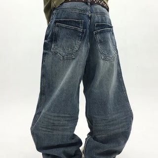 Double Back Pocket Wide Denim