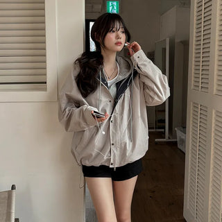 Rebel Color Block Hooded Drawstring Field Jumper