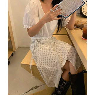 layered dot skirt