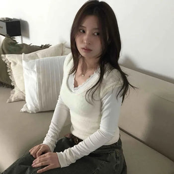 Soft Deep U-Neck Terry Short Sleeve Knit