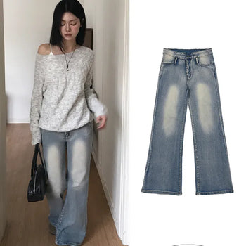 Tommy Vintage Washed Light Blue Bootcut Pants
