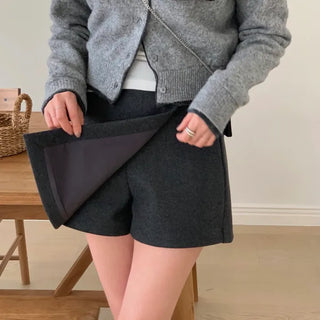 Minette Wool Asymmetrical Wrap Mini Skirt