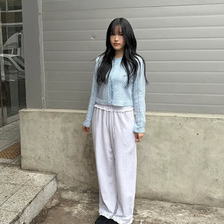 Diamond Round Wavy Punching Cardigan