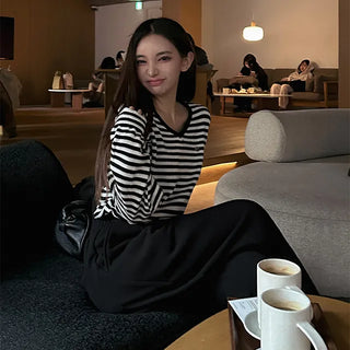 Anime Striped Loose Fit Knit