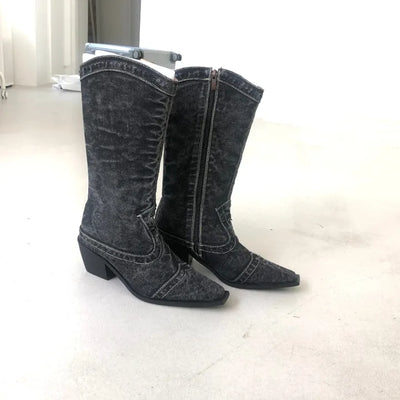 Dark Denim Boots
