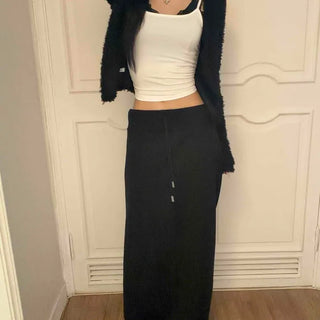 Elastic String Maxi Long Skirt