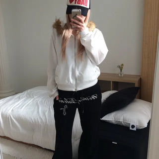 Rivet Fur Hood Zip-Up