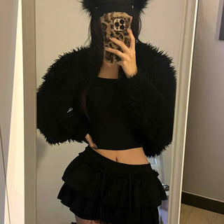 Ruffle Elastic Tiered Mini Skirt Pants