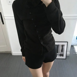 Super Slim Fit Horse Turtleneck Cardigan