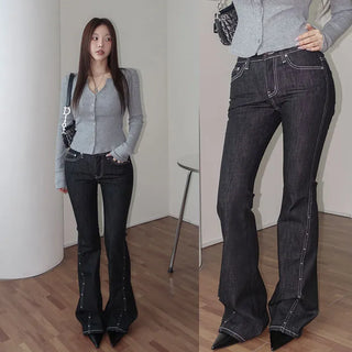 Nelsio Studded Low Denim Bootcut Pants