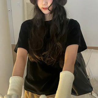 Eve Velvet Round Short Sleeve T-shirt