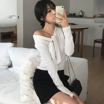 Velour Ribbon Tie Tee