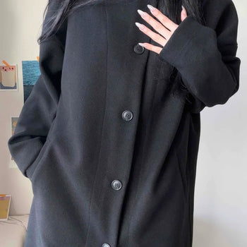 Modern Single Hooded Long Coat