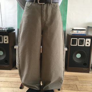Furan semi-balloon cotton pants