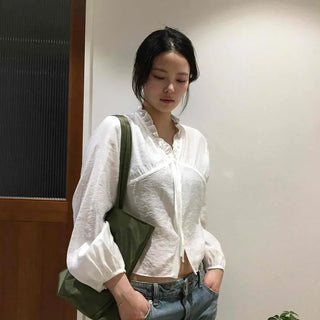 Sheer Wrap Avant Loose Fit Blouse