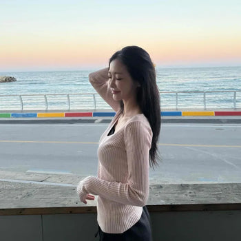 Deep V Lovely Slim Fit Inner Knit