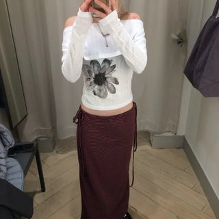 stripe strap skirt