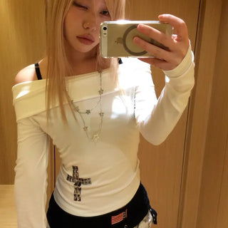 Ellie Cross Off-Shoulder T-Shirt