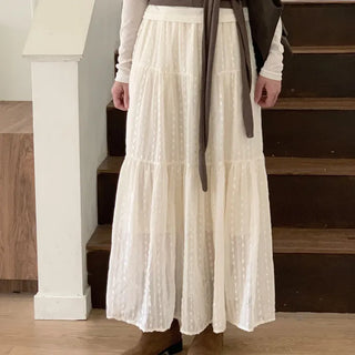 Pinterest Lace Tiered Long Skirt