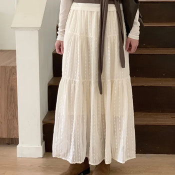 Pinterest Lace Tiered Long Skirt
