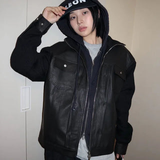 Archive Leather Knit Jacket