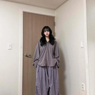 Relaxed Fit Balloon Elastic Waist Wide Pants
