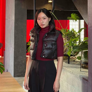 Minimal Crop Short Padded Vest