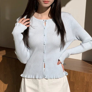 Merti Frill Ribbed Cardigan