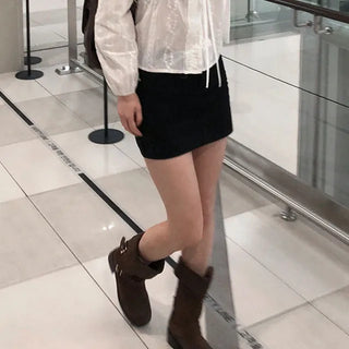 Miring Striped Mini Skirt