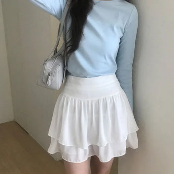 Sort Chiffon Mini Skirt