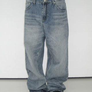 Domingo Wide Denim Pants with Hem Detail