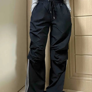 Sporty Side Line Color Block String Pants