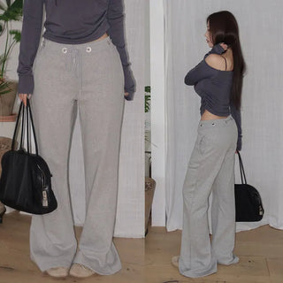 Circle eyelet bootcut pants