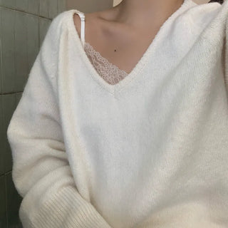 Alpaca V-Neck Knit Loose Fit New Spring Arrival