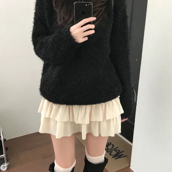 Lure Tiered Mini Skirt (one color)