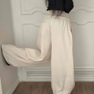 Elastic Waist High-Waisted Wide Long Pants