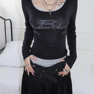 Recommended*CHLOE U-neck long-sleeve t-shirt