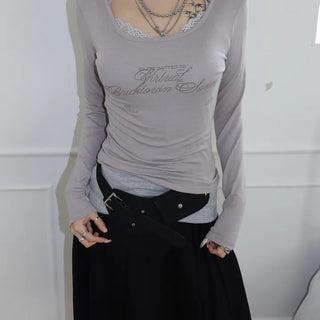 Recommended*CHLOE U-neck long-sleeve t-shirt