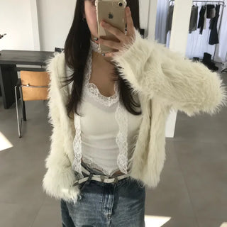 Ella Hooded Fur Cardigan