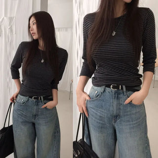 Rodebin Striped 3/4 Sleeve T-shirt [40% Modal]