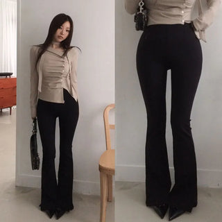 Minevi Slit Elastic Bootcut Pants